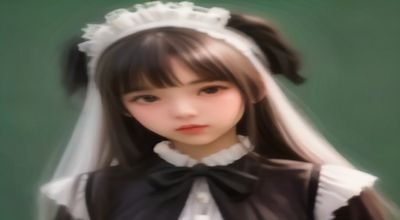 classic lolita 风格少女身着米色与深红色提花连衣裙，搭配小圆帽与手套，优雅端庄如维多利亚时代贵族