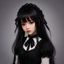 gothic lolita 爱好者哥特玫瑰Yuki的头像，身着黑色蕾丝 lolita 裙装