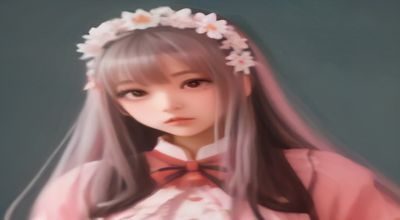 hime lolita 风格少女身着奶白色华丽公主裙，头戴皇冠发饰，搭配大量缎带与珍珠装饰，雍容华贵