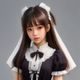 lolita 品牌采购顾问苏雅琳，身着经典米色 classic lolita 套装，优雅端庄